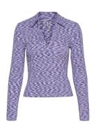 Onlamia L/S Polo Top Jrs Tops T-shirts & Tops Polos Purple ONLY