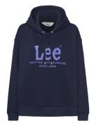 Logo Hoodie Tops Sweatshirts & Hoodies Hoodies Navy Lee Jeans