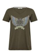 Mmgethi Deco Tee Tops T-shirts & Tops Short-sleeved Khaki Green MOS MO...