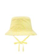 Poplin Hat Check Solhat Yellow Boboli