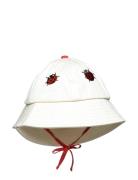 Ladybug Emb Sun Hat Solhat White Mini Rodini