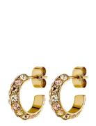 Heidi Sg Golden/Peach Accessories Jewellery Earrings Hoops Gold Dyrber...