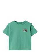 Nmmdavid Nreg Ss Top Box Tops T-Kortærmet Skjorte Green Name It