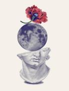 Red Poppy, Moon And Plaster Home Decoration Posters & Frames Posters I...