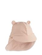 Senia Seersucker Sun Hat With Ears Solhat Pink Liewood