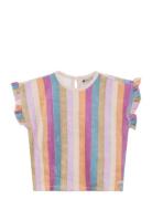 T-Shirt Terry Stripe Tops T-Kortærmet Skjorte Multi/patterned Daily 7