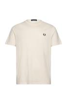 Crew Neck T-Shirt Tops T-Kortærmet Skjorte Cream Fred Perry