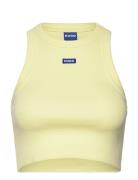 Baby Tank_B Tops Crop Tops Sleeveless Crop Tops Yellow HUGO BLUE