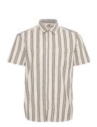 Bhandi Shirt Tops Knitwear Short Sleeve Knitted Polos Cream Blend