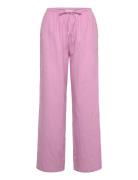 Linen Blend Trousers Bottoms Trousers Linen Trousers Pink Gina Tricot