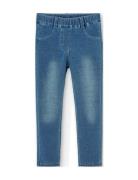 Fleece Denim Trousers Bottoms Leggings Blue Boboli