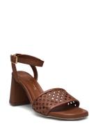 Masana_Gra Sandal Med Hæl Brown UNISA