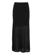 Meline Bouclé Skirt Skirts Knee-length & Midi Skirts Black Twist & Tan...