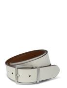 Reversible Crosshatch Leather Belt Bælte Multi/patterned Lauren Ralph ...