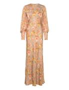Alize Long Sleeved Satin Maxi Dress Designers Maxi Dress Brown Malina