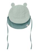 Summer Hat Ears Muslin Solhat Green Huttelihut