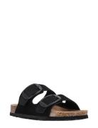 Bundao W Cork Sandal Flade Sandaler Black Cruz