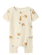 Nbmfabio Sunsuit Bodysuits Short-sleeved Cream Name It