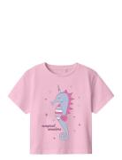Nmffrejane Ss Nreg Top Tops T-Kortærmet Skjorte Pink Name It