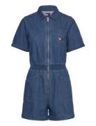 Tjw Lt Denim Playsuit Dresses Jeans Dresses Blue Tommy Jeans