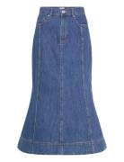 Denver Denim Flare Midi Skirt Skirts Knee-length & Midi Skirts Blue Fr...