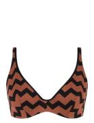 Totem Plunge Underwired Bra Bikinitop Brown Chantelle Beach