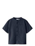Nmmfaher Ss Shirt Tops Shirts Short-sleeved Shirts Navy Name It