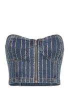 Academia Bustier Petra Diamante Mid Vintage Indigo Tops Crop Tops Slee...