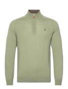 Merino John Zip Tops Knitwear Half Zip Jumpers Green Morris
