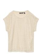 Vmmmaya Ava Ss Top Jrs Tops T-shirts & Tops Short-sleeved Cream Vero M...
