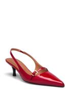 264-Damoiselle Vernis Shoes Sling Backs Heeled Slingbacks Red Jonak Pa...