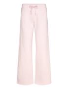 Wide Leg Cotton Joggers Bottoms Sweatpants Pink Mango