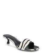 Zebra-Print Fur Sandals Sandal Med Hæl Black Mango