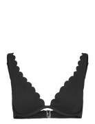 Scallop Up Swimwear Bikinis Bikini Tops Wired Bikinitops Black Hunkemö...