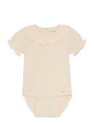Body Ss Bodies Short-sleeved Beige Minymo