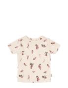 T-Shirt S/S Printed Tops T-Kortærmet Skjorte Cream Petit Piao