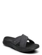Womens Go Walk Flex Sandal Flade Sandaler Black Skechers