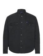 Ebino Tops Shirts Denim Shirts Black HUGO BLUE