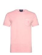 Custom Slim Mineral-Dyed Pocket T-Shirt Tops T-Kortærmet Skjorte Pink ...