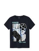 Nkmadian Fifae Ss Top Box Vde Tops T-Kortærmet Skjorte Navy Name It