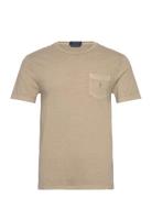 Custom Slim Mineral-Dyed Pocket T-Shirt Tops T-Kortærmet Skjorte Beige...