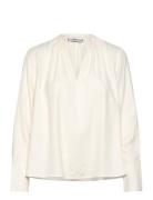 Soft Vis V Neck Ls Blouse Tops Blouses Long-sleeved White Tommy Hilfig...
