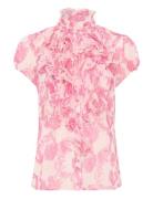 Liljasz Crinkle Ss Shirt Tops Blouses Short-sleeved Pink Saint Tropez