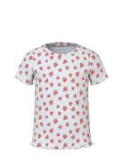 Nmfvemma Aop Ss Slim Top Tops T-Kortærmet Skjorte White Name It