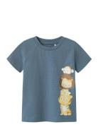 Nbmharrison Ss Top Box Tops T-Kortærmet Skjorte Blue Name It