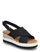 Diana Crossover Espadrillos Med Hæl Sandal Black TOMS