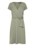Surplice Jersey Dress Kort Kjole Green Lauren Ralph Lauren