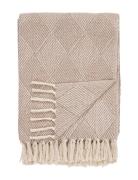 Yva - Plaid, Taupe, 130X180 Cm Home Textiles Cushions & Blankets Blank...