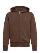 Double-Knit Full-Zip Hoodie Tops Sweatshirts & Hoodies Hoodies Brown P...