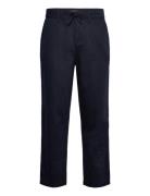 Linen Blend Drawstring Trouser Bottoms Trousers Casual Navy Lyle & Sco...